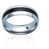Bague acier ruthenium