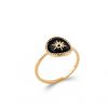 Bague plaqué or noir -Émail-