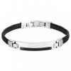 Bracelet Homme Cuir Acier et Céramique