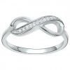 Bague Argent Rhodié Zirconium Infini