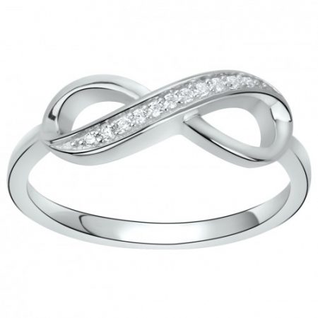 Bague Argent Rhodié Zirconium Infini