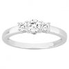 Bague Argent Rhodié Zirconium Trilogie