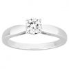Bague Argent Rhodié Zirconium Solitaire