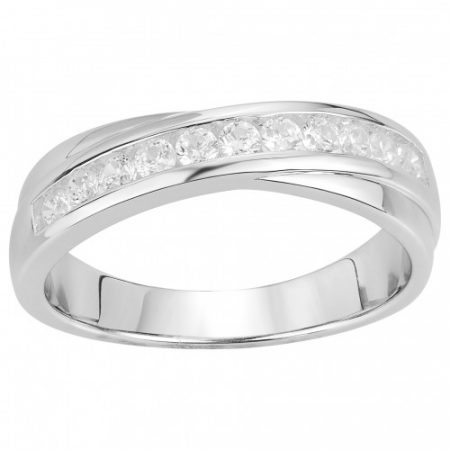 Bague Argent Rhodié Zirconium Alliance