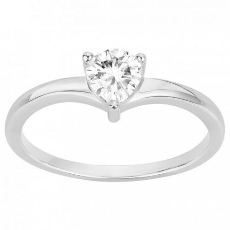 Bague Argent Rhodié Zirconium Solitaire