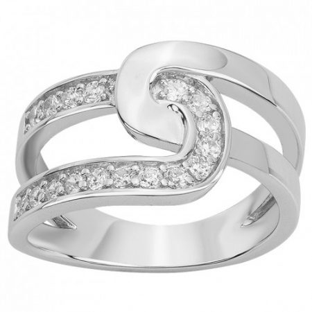 Bague Argent Rhodié Zirconium