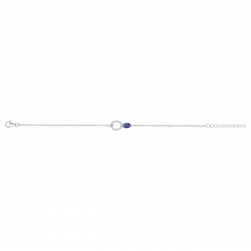 Bracelet Argent Rhodié Zirconium Spinelle Bleu
