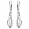 Boucles d'oreilles pendantes entrelacées argent zirconia