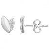 Boucles d’Oreilles Argent Rhodié Zirconium Feuille