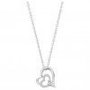Collier Argent Rhodié Zirconium Cœur