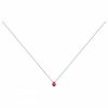 Collier Argent Rhodié Spinelle Rouge goutte