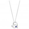Collier Argent Rhodié Zirconium Spinelle Bleu Coeur