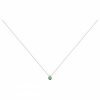 Collier Argent Rhodié Spinelle Verte Goutte