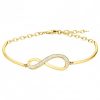 Bracelet Semi Rigide Plaqué Or Infini Zirconium