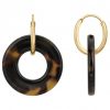 Boucles Oreilles Acier Doré Anneau Acétate