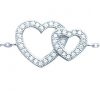 Bracelet argent zirconia coeur croisé