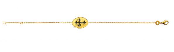 Bracelet plaqué or zirconia -Nomade-
