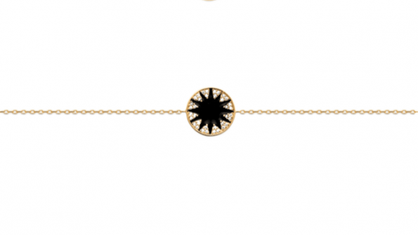 Bracelet plaqué or laque noir Méteore antarès